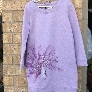 Peacock sweatshirt dress with bow detail